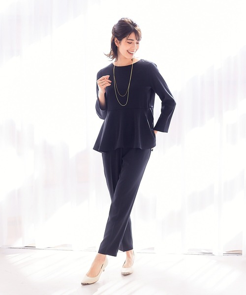 abahouse mavie（アバハウスマヴィ）の「ドライタッチサテンパンツ（その他パンツ・レディース・グレイッシュブルー/ネイビー/ブラック・36/38）」の8枚目の写真