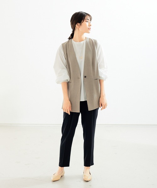 abahouse mavie（アバハウスマヴィ）の「ドライタッチサテンパンツ（その他パンツ・レディース・グレイッシュブルー/ネイビー/ブラック・36/38）」の9枚目の写真