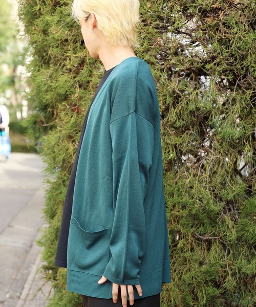ROOPTOKYO(ループトウキョウ)の「KNITロングカーディガン Vネックロングカラーカーディガン(カーディガン/ボレロ・メンズ・グリーン/アイボリー/サックスブルー/チャコール・XL/M/L)」の7枚目の写真