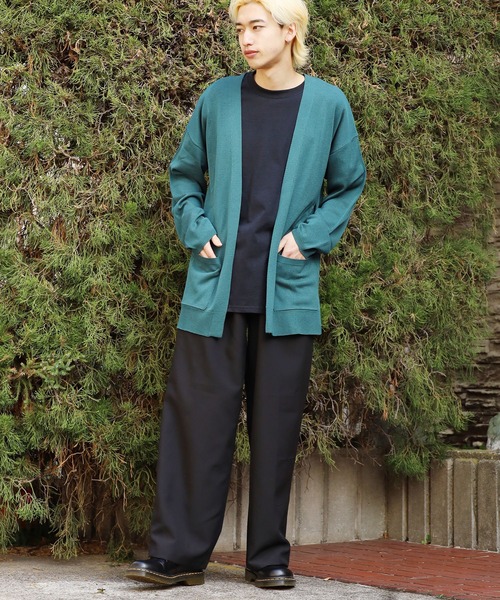 ROOPTOKYO(ループトウキョウ)の「KNITロングカーディガン Vネックロングカラーカーディガン(カーディガン/ボレロ・メンズ・グリーン/アイボリー/サックスブルー/チャコール・XL/M/L)」の5枚目の写真