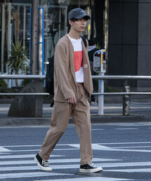 GLOSTER | 【GLOSTER/グロスター】ノーカラージャケット＆イージーパンツ セットアップ【ジャケット＋パンツの2点セット】(セットアップ)