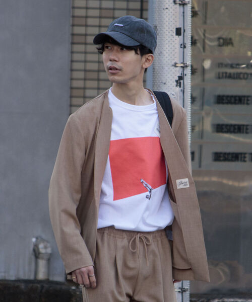 GLOSTER（グロスター）の「【GLOSTER/グロスター】ノーカラージャケット＆イージーパンツ セットアップ【ジャケット＋パンツの2点セット】（セットアップ・メンズ・ブラック/ベージュ/ネイビー・MEDIUM/LARGE）」の6枚目の写真