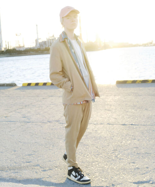 GLOSTER（グロスター）の「【GLOSTER/グロスター】ノーカラージャケット＆イージーパンツ セットアップ【ジャケット＋パンツの2点セット】（セットアップ・メンズ・ブラック/ベージュ/ネイビー・MEDIUM/LARGE）」の9枚目の写真