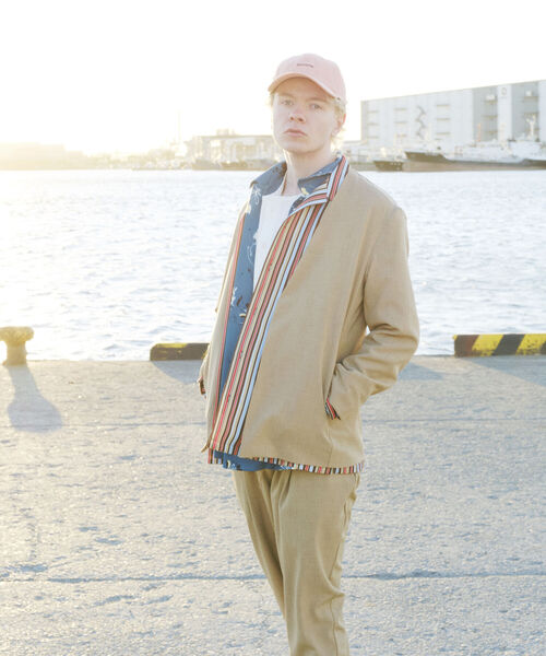 GLOSTER（グロスター）の「【GLOSTER/グロスター】ノーカラージャケット＆イージーパンツ セットアップ【ジャケット＋パンツの2点セット】（セットアップ・メンズ・ブラック/ベージュ/ネイビー・MEDIUM/LARGE）」の10枚目の写真