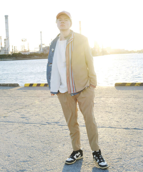 GLOSTER（グロスター）の「【GLOSTER/グロスター】ノーカラージャケット＆イージーパンツ セットアップ【ジャケット＋パンツの2点セット】（セットアップ・メンズ・ブラック/ベージュ/ネイビー・MEDIUM/LARGE）」の11枚目の写真