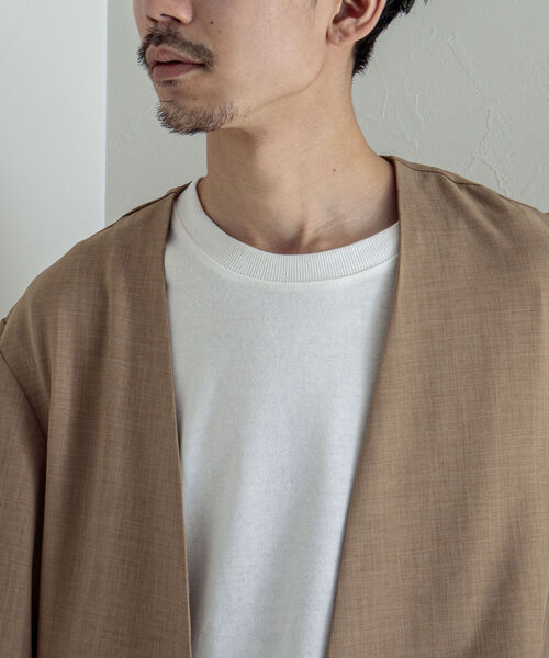 GLOSTER（グロスター）の「【GLOSTER/グロスター】ノーカラージャケット＆イージーパンツ セットアップ【ジャケット＋パンツの2点セット】（セットアップ・メンズ・ブラック/ベージュ/ネイビー・MEDIUM/LARGE）」の16枚目の写真