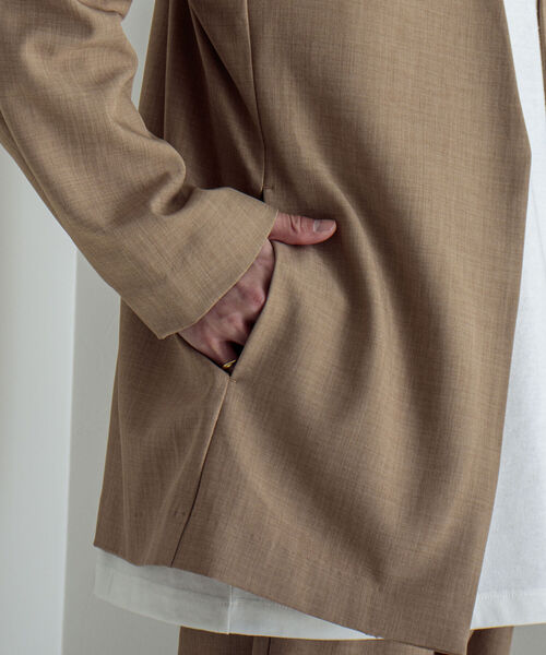 GLOSTER（グロスター）の「【GLOSTER/グロスター】ノーカラージャケット＆イージーパンツ セットアップ【ジャケット＋パンツの2点セット】（セットアップ・メンズ・ブラック/ベージュ/ネイビー・MEDIUM/LARGE）」の17枚目の写真