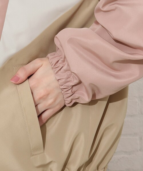 Cutie Blonde（キューティーブロンド）の「◆【S-L】コーデのアクセントに！カラー配色ブルゾン（ブルゾン・レディース・ブルー系4/ベージュ系4/ピンク系9/ネイビー系4・01/02/03）」の9枚目の写真