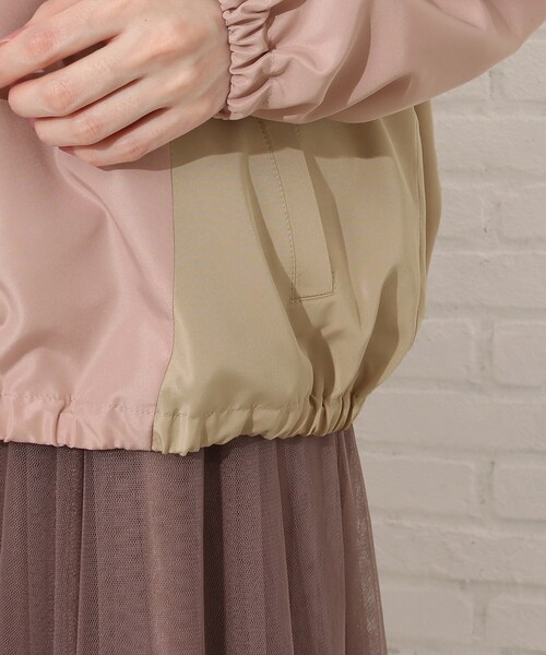 Cutie Blonde（キューティーブロンド）の「◆【S-L】コーデのアクセントに！カラー配色ブルゾン（ブルゾン・レディース・ブルー系4/ベージュ系4/ピンク系9/ネイビー系4・01/02/03）」の10枚目の写真