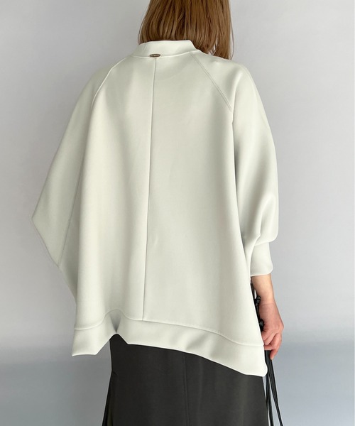 PICCIN（ピッチン）の「【日本製】ポンチョ風ダンボールニットプルオーバー（Tシャツ/カットソー・レディース・ブラック/ベージュ/ホワイト・M）」の9枚目の写真