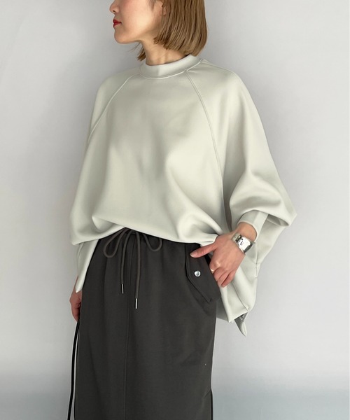 PICCIN（ピッチン）の「【日本製】ポンチョ風ダンボールニットプルオーバー（Tシャツ/カットソー・レディース・ブラック/ベージュ/ホワイト・M）」の8枚目の写真