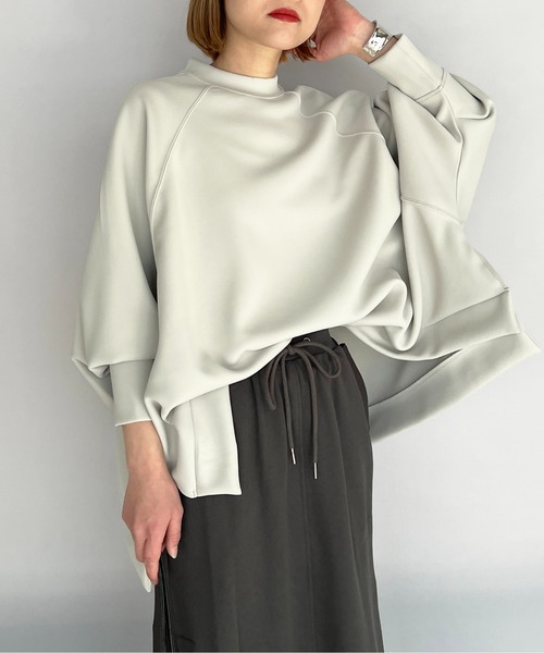 PICCIN（ピッチン）の「【日本製】ポンチョ風ダンボールニットプルオーバー（Tシャツ/カットソー・レディース・ブラック/ベージュ/ホワイト・M）」の10枚目の写真