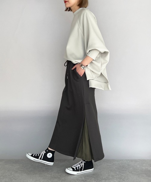 PICCIN（ピッチン）の「【日本製】ポンチョ風ダンボールニットプルオーバー（Tシャツ/カットソー・レディース・ブラック/ベージュ/ホワイト・M）」の12枚目の写真