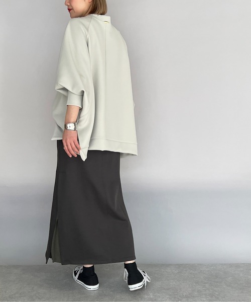 PICCIN（ピッチン）の「【日本製】ポンチョ風ダンボールニットプルオーバー（Tシャツ/カットソー・レディース・ブラック/ベージュ/ホワイト・M）」の13枚目の写真