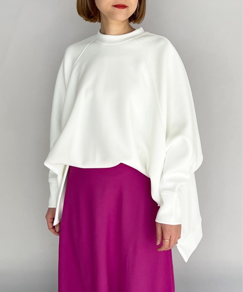 PICCIN（ピッチン）の「【日本製】ポンチョ風ダンボールニットプルオーバー（Tシャツ/カットソー・レディース・ブラック/ベージュ/ホワイト・M）」の15枚目の写真