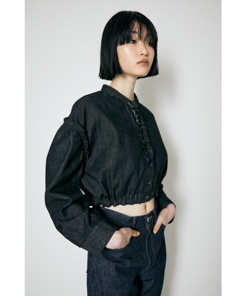 MOUSSY(マウジー)の「DENIM FRILLED ブラウス(シャツ/ブラウス・レディース・ホワイト/ブラック/ワンウォッシュ・FREE)」の12枚目の写真