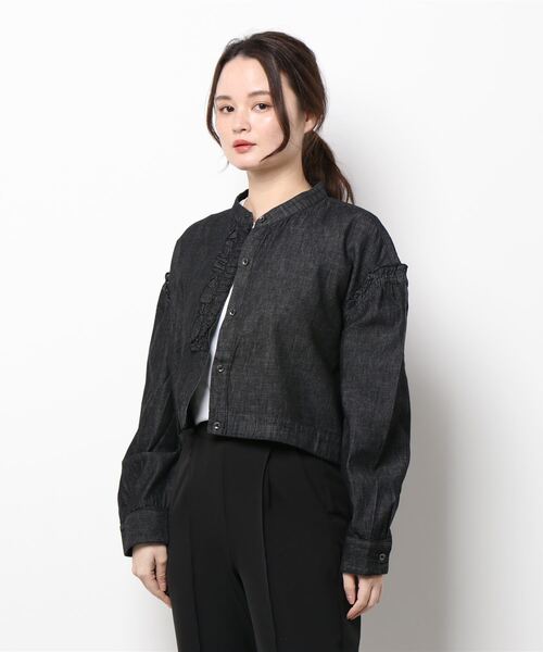 MOUSSY(マウジー)の「DENIM FRILLED ブラウス(シャツ/ブラウス・レディース・ホワイト/ブラック/ワンウォッシュ・FREE)」の14枚目の写真