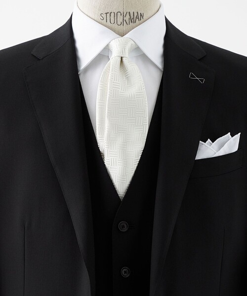 GLR シルク フォーマル 8.0cm ジオメトリック ネクタイ（ネクタイ