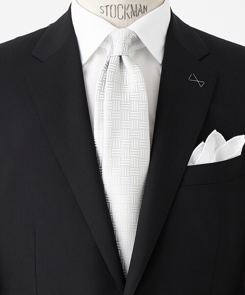 セール】GLR シルク フォーマル 8.0cm ジオメトリック ネクタイ