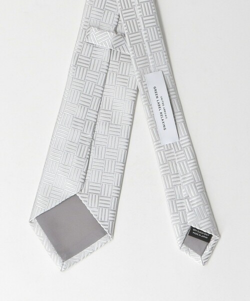 green label relaxing(グリーンレーベルリラクシング)の「GLR シルク フォーマル 8.0cm ジオメトリック ネクタイ(ネクタイ・メンズ・シルバー/ホワイト・FREE)」の5枚目の写真
