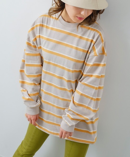 improves（インプローブス）の「レトロ ボーダー ルーズシルエット 長袖Tシャツ（Tシャツ/カットソー・メンズ・A/B/D/C/E・MEDIUM/X-LARGE/LARGE）」の3枚目の写真