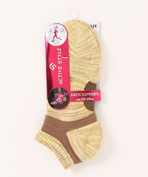 GUNZE（グンゼ）の「ACTIVE STYLE/アクティブスタイル　アーチサポートパイル ソックス　スニーカー丈（ソックス/靴下・レディース・レンガ/ブルー系その他/ブラック/ネイビー/スモークピンク/ライトグレー/グリーン系その他/ホワイト/イエロー系その他・23-25）」の7枚目の写真