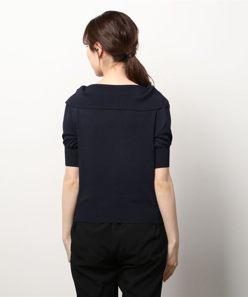 ASTORIA ODIER（アストリアオディール）の「ショールカラーリボンプルオーバー（ニット/セーター・レディース・ホワイト/ベージュ/ネイビー/ミント/マジェンタ/ラベンダー/チャコールグレー/グレイッシュベージュ・MEDIUM）」の10枚目の写真