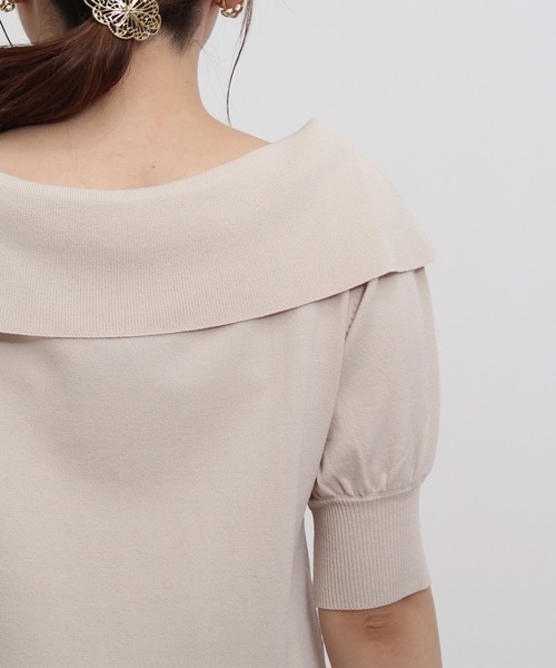 ASTORIA ODIER（アストリアオディール）の「ショールカラーリボンプルオーバー（ニット/セーター・レディース・ホワイト/ベージュ/ネイビー/ミント/マジェンタ/ラベンダー/チャコールグレー/グレイッシュベージュ・MEDIUM）」の14枚目の写真