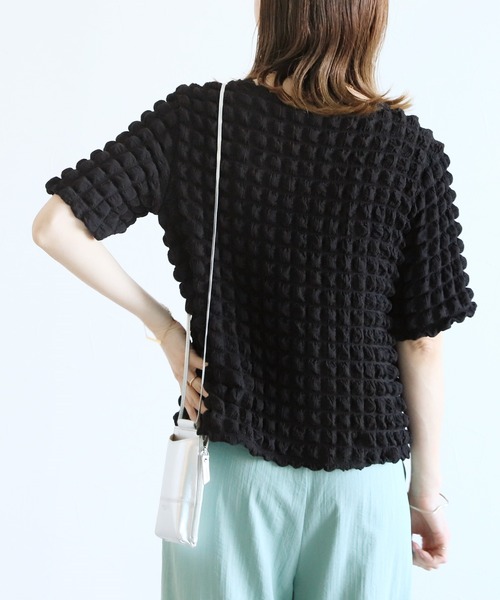 reca（レカ）の「ポコポコトップス（シャツ/ブラウス・レディース・ブラック/イエロー×グリーン/アイボリー・FREE）」の6枚目の写真