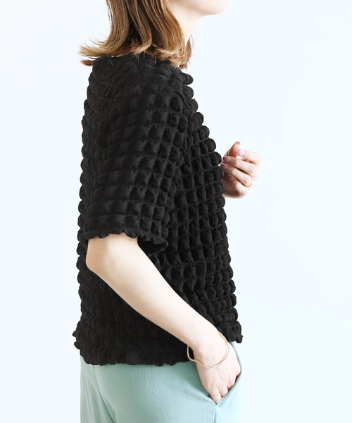 reca（レカ）の「ポコポコトップス（シャツ/ブラウス・レディース・ブラック/イエロー×グリーン/アイボリー・FREE）」の7枚目の写真