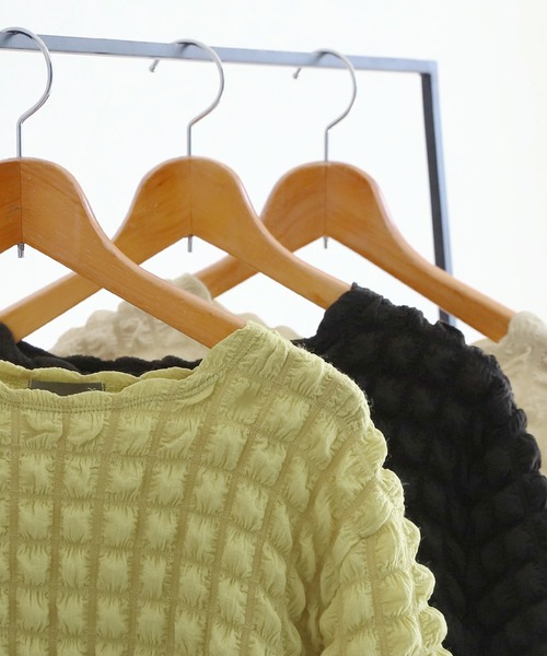 reca（レカ）の「ポコポコトップス（シャツ/ブラウス・レディース・ブラック/イエロー×グリーン/アイボリー・FREE）」の14枚目の写真