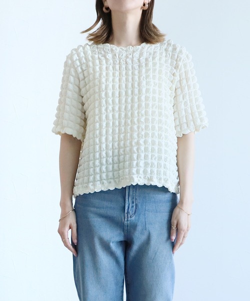 reca（レカ）の「ポコポコトップス（シャツ/ブラウス・レディース・ブラック/イエロー×グリーン/アイボリー・FREE）」の20枚目の写真