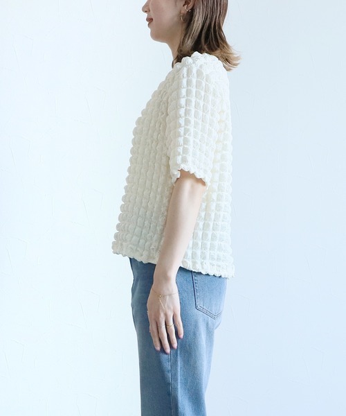 reca（レカ）の「ポコポコトップス（シャツ/ブラウス・レディース・ブラック/イエロー×グリーン/アイボリー・FREE）」の21枚目の写真