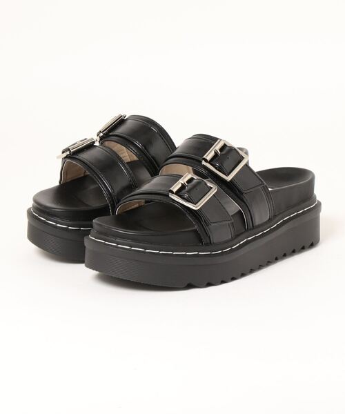 Casselini（キャセリーニ）の「【CASSELINI/キャセリーニ】 ダブルベルトミュール（サンダル・レディース・ブラック・SMALL/MEDIUM/LARGE）」の12枚目の写真