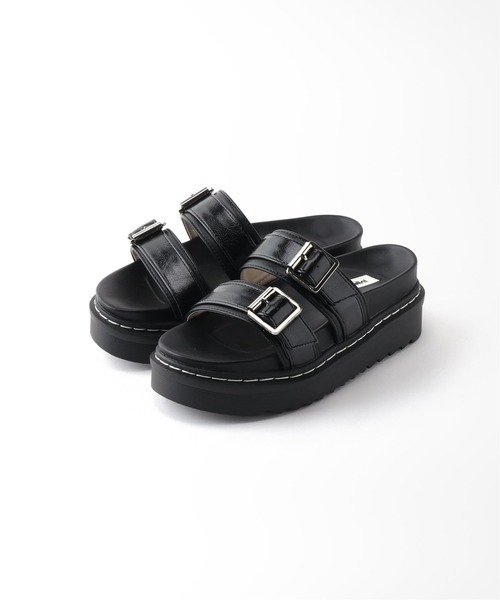 Casselini（キャセリーニ）の「【CASSELINI/キャセリーニ】 ダブルベルトミュール（サンダル・レディース・ブラック・SMALL/MEDIUM/LARGE）」の6枚目の写真