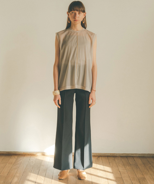 SLOBE IENA(スローブイエナ)の「【CLANE/クラネ】 LINE SHEER S/S TOPSカットソー◆(Tシャツ/カットソー・レディース・ベージュ/ピンク/グリーン・FREE)」の4枚目の写真