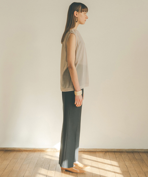 SLOBE IENA(スローブイエナ)の「【CLANE/クラネ】 LINE SHEER S/S TOPSカットソー◆(Tシャツ/カットソー・レディース・ベージュ/ピンク/グリーン・FREE)」の5枚目の写真