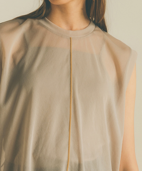 SLOBE IENA(スローブイエナ)の「【CLANE/クラネ】 LINE SHEER S/S TOPSカットソー◆(Tシャツ/カットソー・レディース・ベージュ/ピンク/グリーン・FREE)」の8枚目の写真