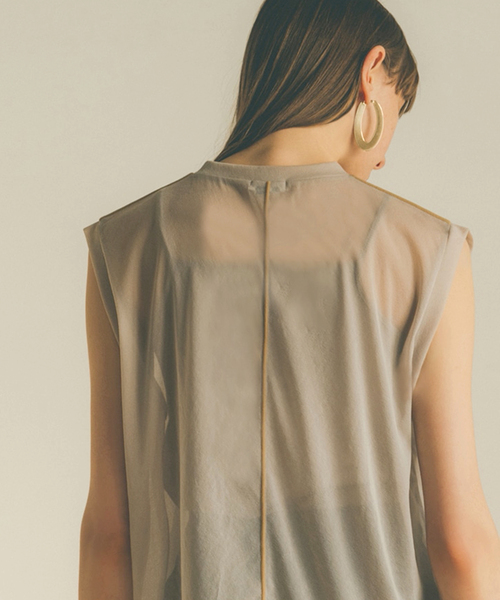 SLOBE IENA(スローブイエナ)の「【CLANE/クラネ】 LINE SHEER S/S TOPSカットソー◆(Tシャツ/カットソー・レディース・ベージュ/ピンク/グリーン・FREE)」の9枚目の写真