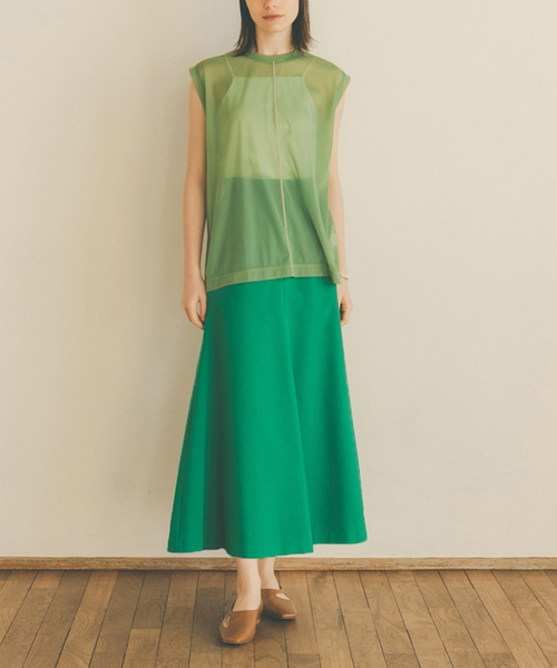 SLOBE IENA(スローブイエナ)の「【CLANE/クラネ】 LINE SHEER S/S TOPSカットソー◆(Tシャツ/カットソー・レディース・ベージュ/ピンク/グリーン・FREE)」の13枚目の写真