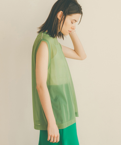 SLOBE IENA(スローブイエナ)の「【CLANE/クラネ】 LINE SHEER S/S TOPSカットソー◆(Tシャツ/カットソー・レディース・ベージュ/ピンク/グリーン・FREE)」の15枚目の写真