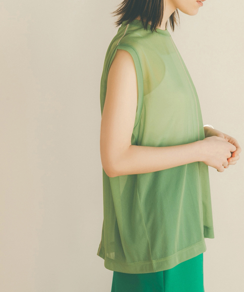 SLOBE IENA(スローブイエナ)の「【CLANE/クラネ】 LINE SHEER S/S TOPSカットソー◆(Tシャツ/カットソー・レディース・ベージュ/ピンク/グリーン・FREE)」の16枚目の写真