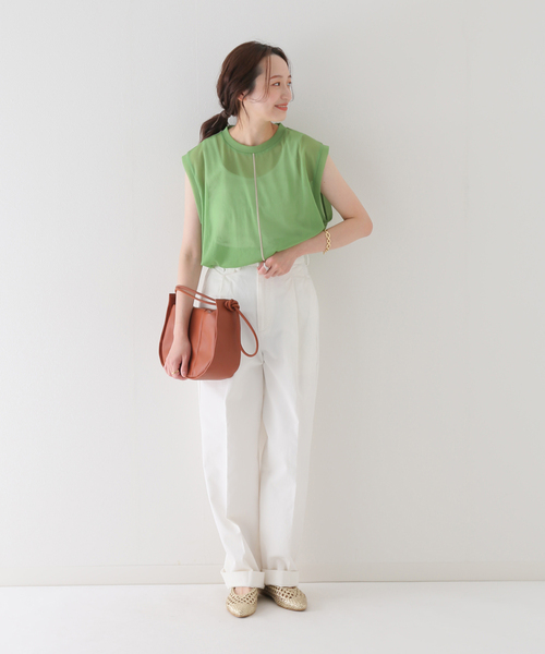 SLOBE IENA(スローブイエナ)の「【CLANE/クラネ】 LINE SHEER S/S TOPSカットソー◆(Tシャツ/カットソー・レディース・ベージュ/ピンク/グリーン・FREE)」の19枚目の写真