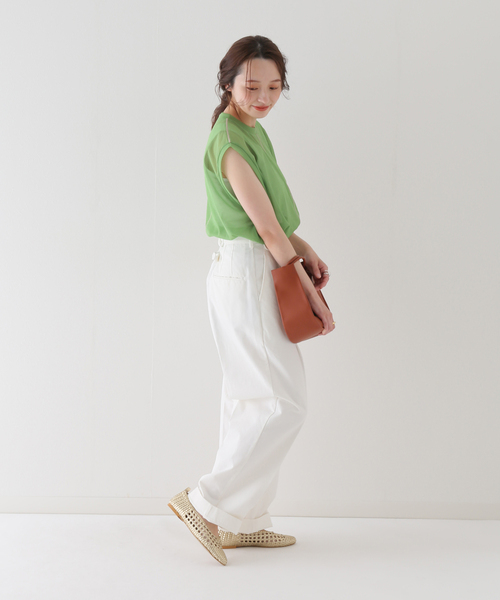 SLOBE IENA(スローブイエナ)の「【CLANE/クラネ】 LINE SHEER S/S TOPSカットソー◆(Tシャツ/カットソー・レディース・ベージュ/ピンク/グリーン・FREE)」の20枚目の写真