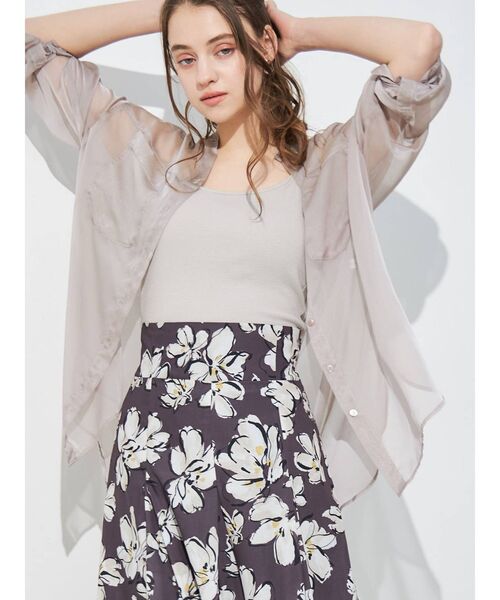MERCURYDUO(マーキュリーデュオ)の「フラワーハイウエストタックスカート(スカート・レディース・イエロー/グリーン/パープル・SMALL/MEDIUM)」の16枚目の写真