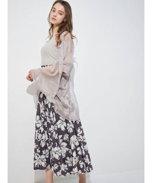 MERCURYDUO(マーキュリーデュオ)の「フラワーハイウエストタックスカート(スカート・レディース・イエロー/グリーン/パープル・SMALL/MEDIUM)」の19枚目の写真