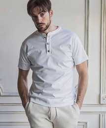 1PIU1UGUALE3  RELAX  | 1PIU1UGUALE3 RELAX(ウノピゥウノウグァーレトレ リラックス)シルケット ヘンリーネック 半袖Tシャツ(Tシャツ/カットソー)