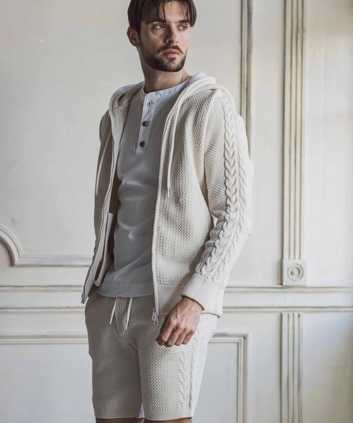 1PIU1UGUALE3  RELAX （ウノピゥウノウグァーレトレ リラックス）の「1PIU1UGUALE3 RELAX(ウノピゥウノウグァーレトレ リラックス)シルケット ヘンリーネック 半袖Tシャツ（Tシャツ/カットソー・メンズ・ブラック/ホワイト/ネイビー・XXL/M/L/S/XL）」の9枚目の写真