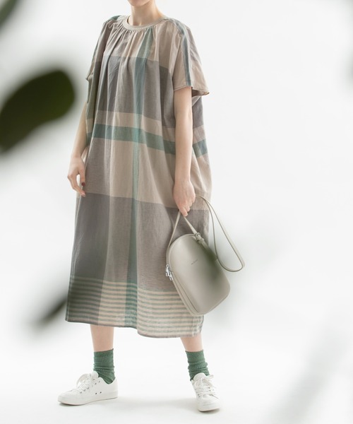 ノップドゥノット ギャザースカート パネルチェック nop de nod