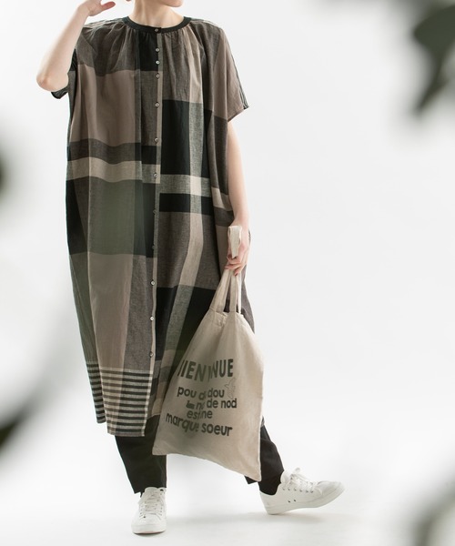 nop de nod（ノップドゥノッド）の「パネルチェック2wayギャザー